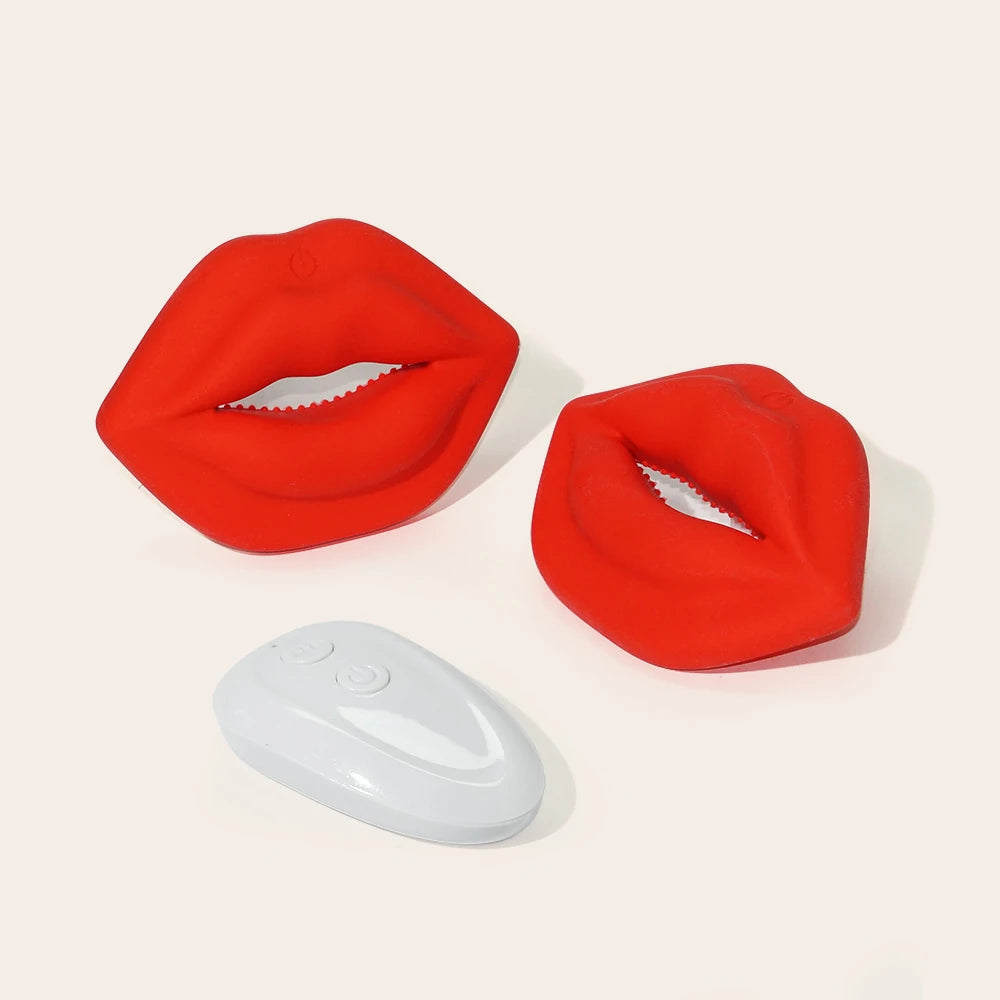 Lip-shaped Vibrating Nipple Clamps Funzze Lip-shaped Vibrating Nipple Clamps Funzze