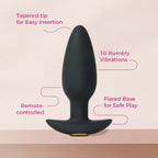 Vibrating Silicone Butt Plug with Flared Base