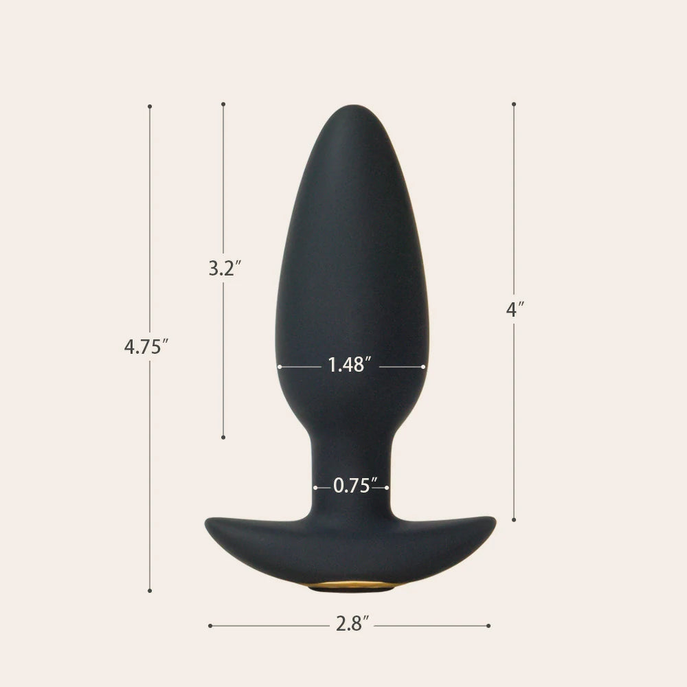 Vibrating Silicone Butt Plug with Flared Base